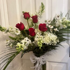Red and White - Stewart Funeral Home Flowers